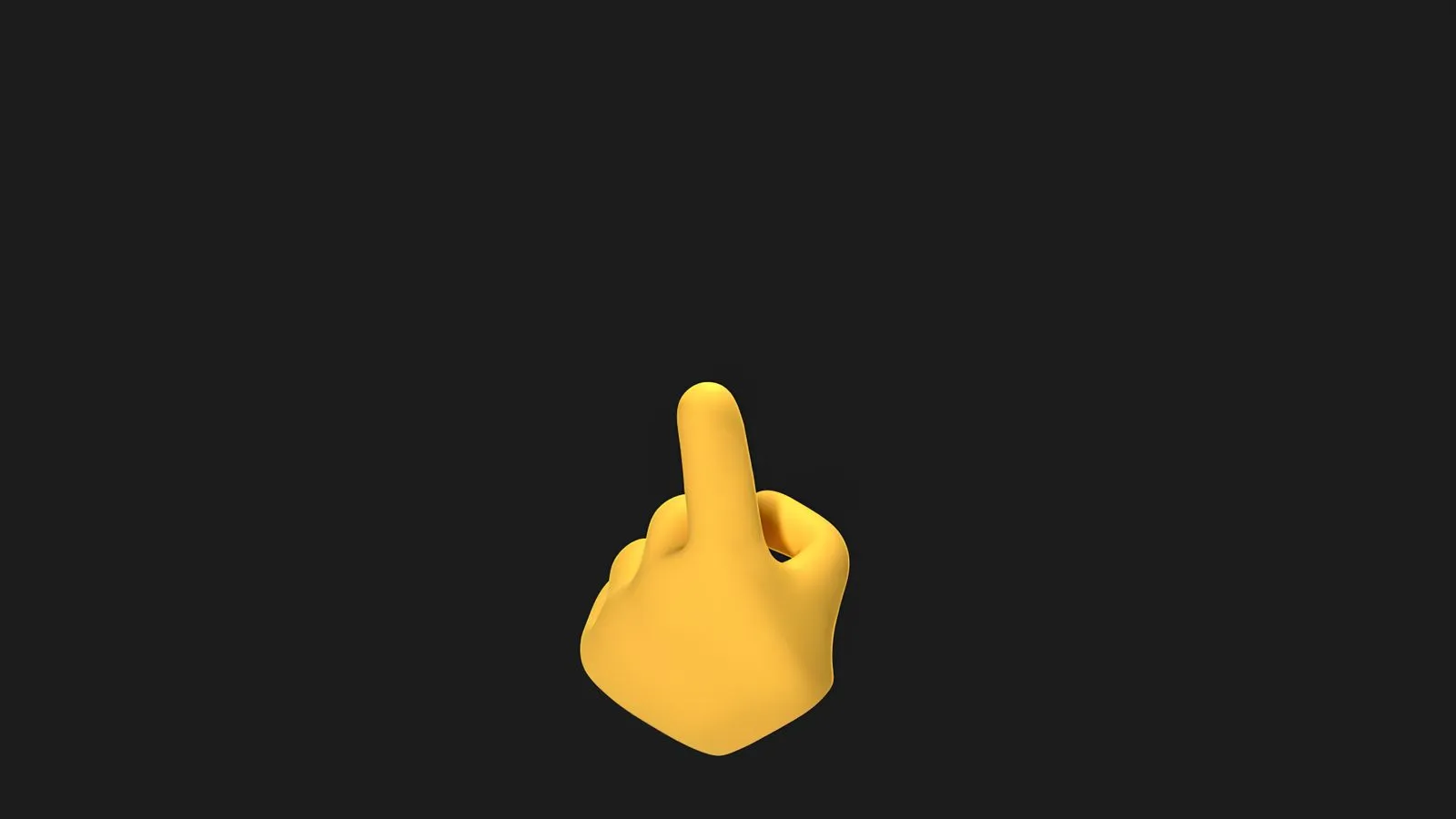 3D rendered yellow hand pointing up on a black background, minimalist style.